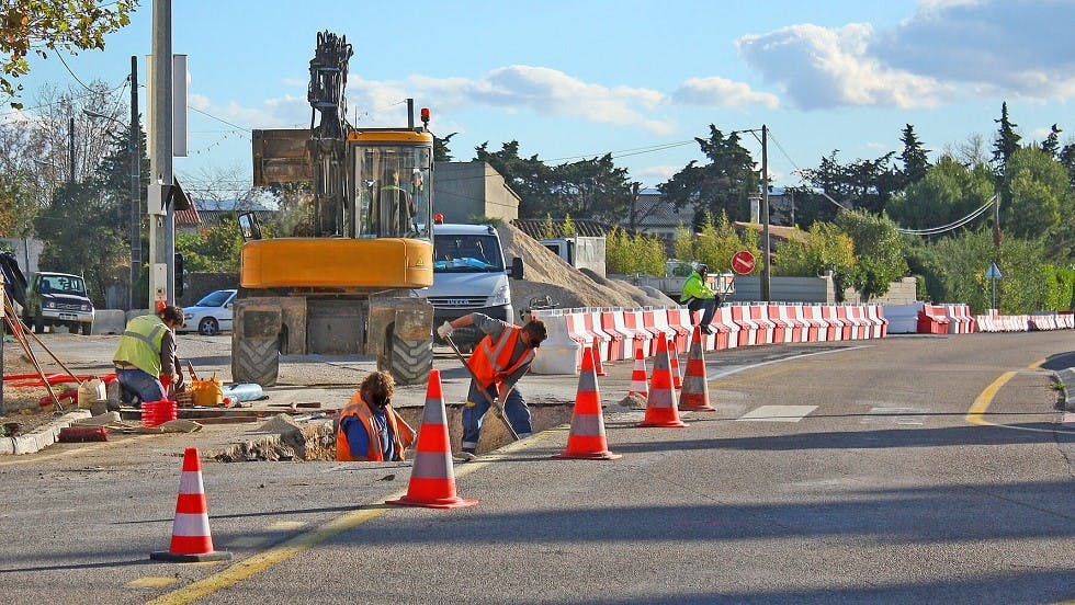 Les zones de travaux et moto