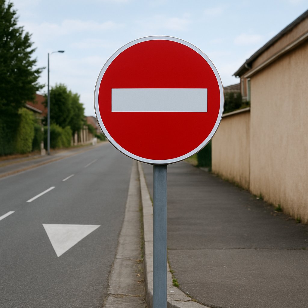 Panneau « Sens interdit » à l’entrée d’une rue