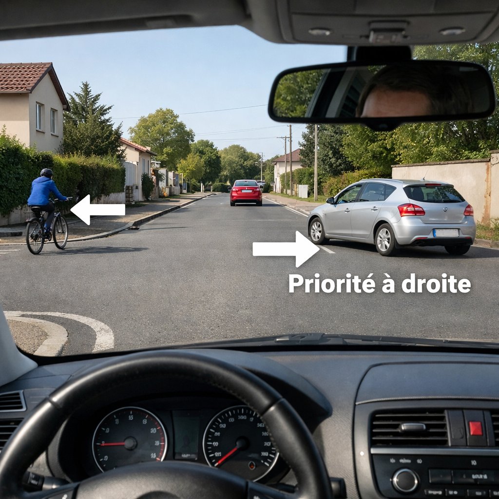 carrefour sans signalisation - priorité à droite