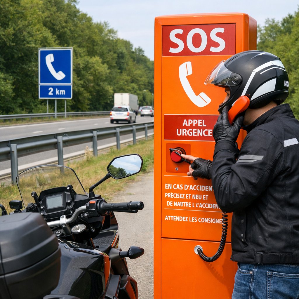Bornes SOS sur autoroute