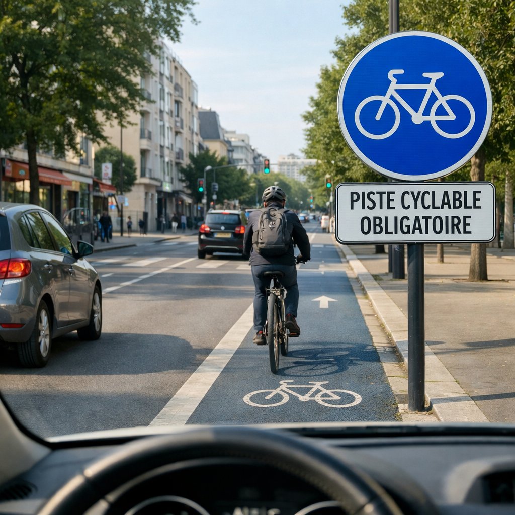 Piste cyclable obligatoire en milieu urbain
