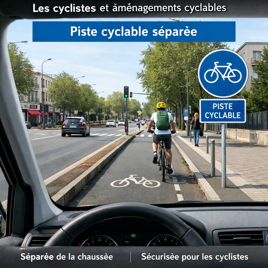 Piste cyclable séparée en ville