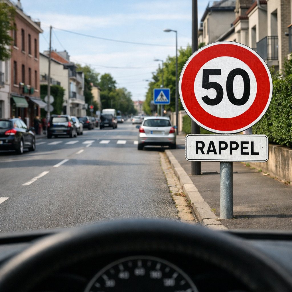 Rue en agglomération 50 km/h