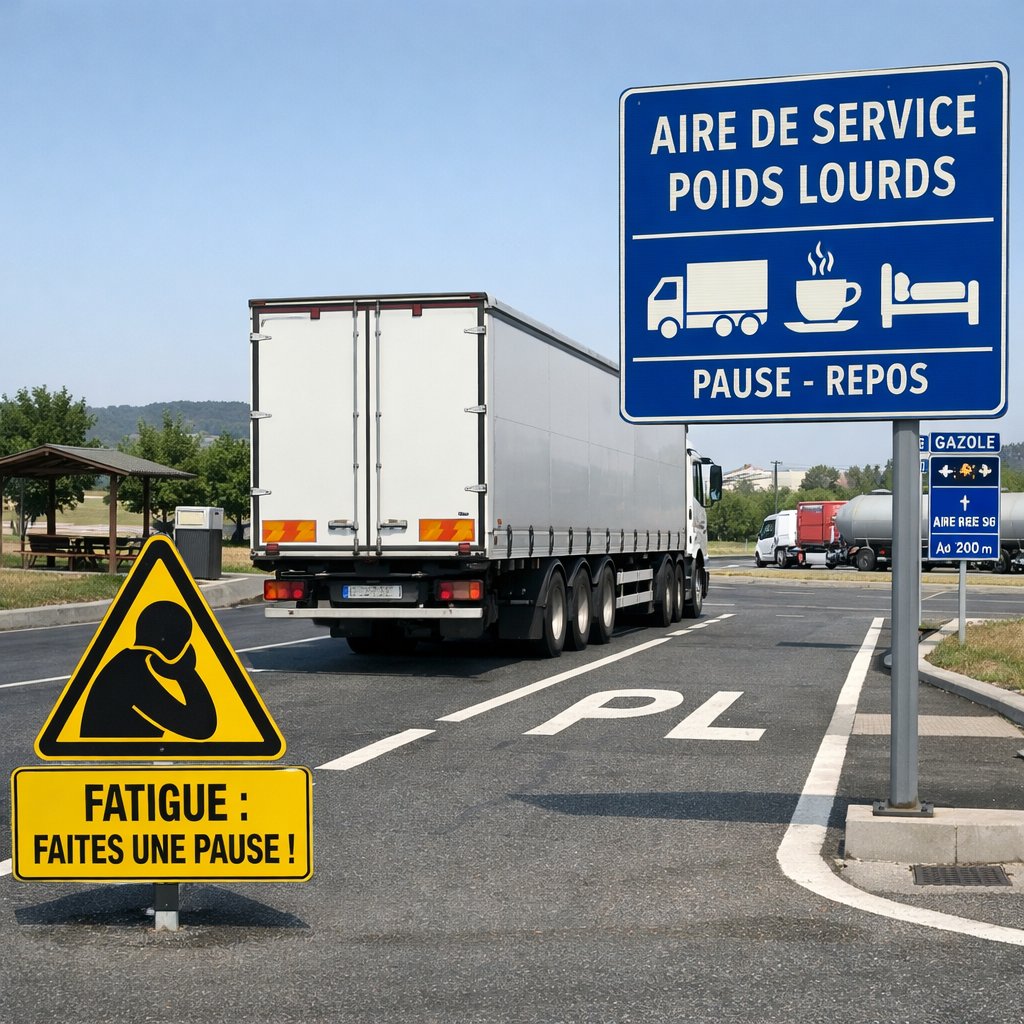 Aire de service pour poids-lourds