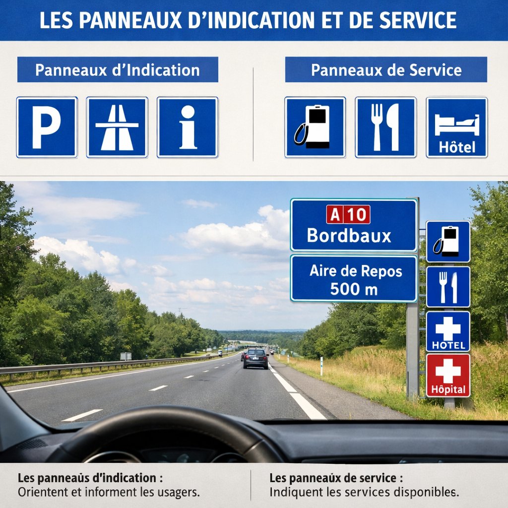 Les panneaux d'indication et de service
