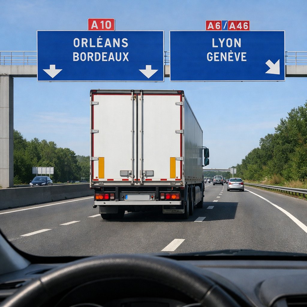Image d'un camion sur autoroute
