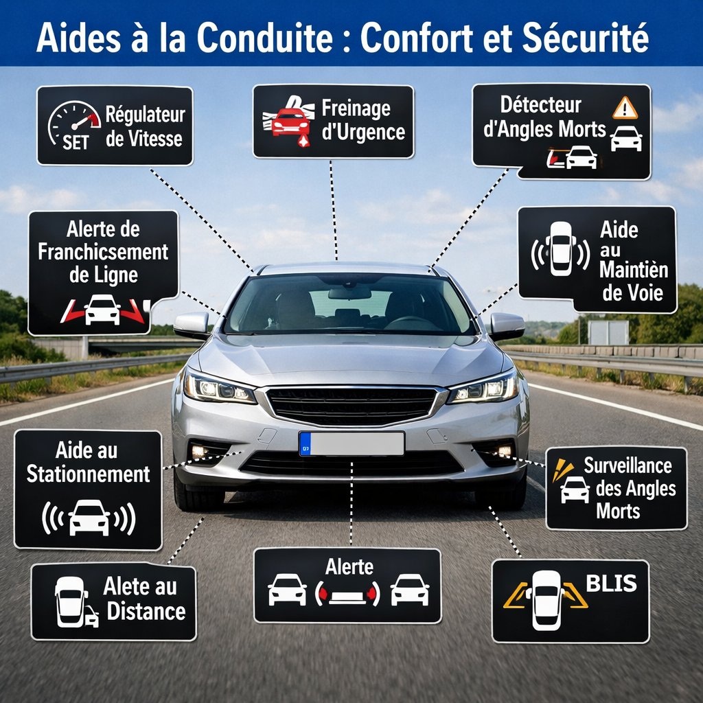 Aides à la Conduite (ADAS) liées au Confort et à la Sécurité