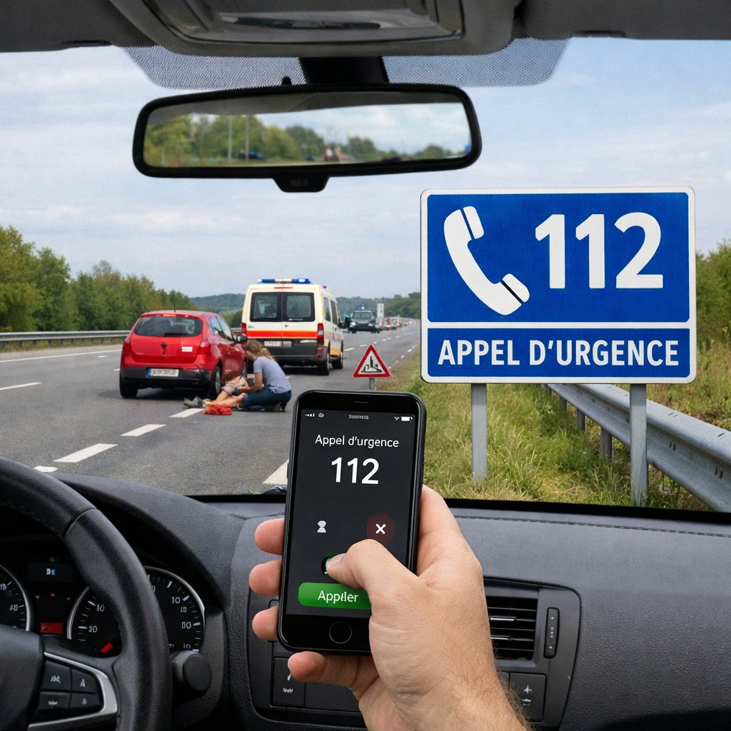 Illustration de l'appel d'urgence 112