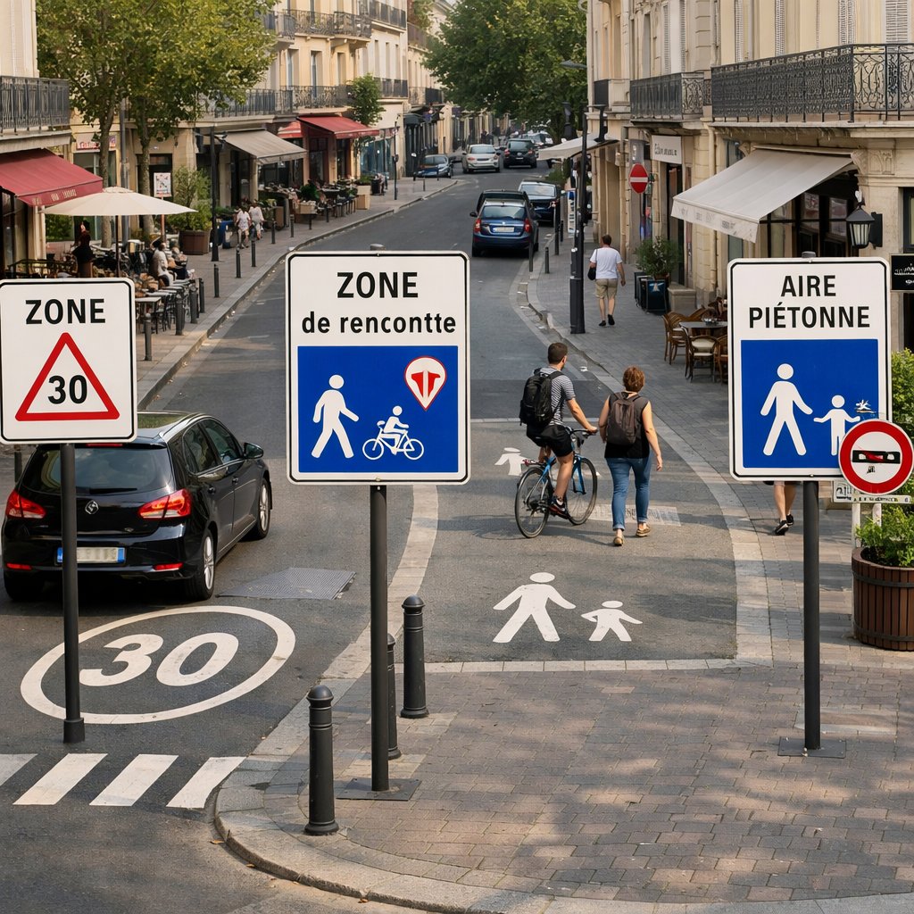 Zones 30, zones de rencontre et aires piétonnes