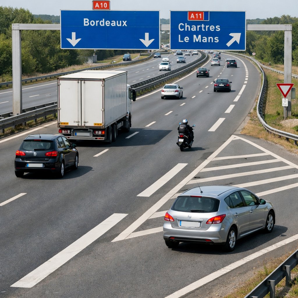 Dépassement et insertion sur autoroute