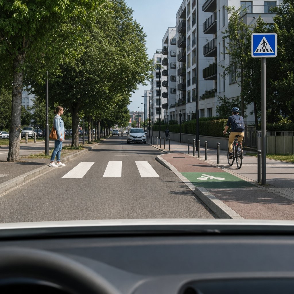 Les passages piétons et cyclistes
