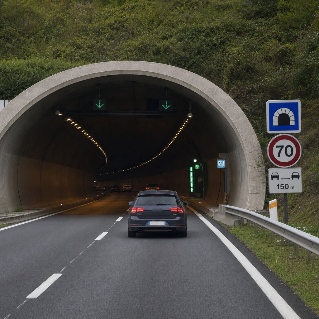 Conduite en tunnel et éclairage
