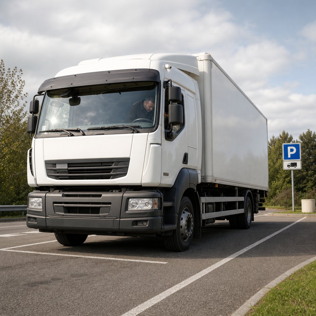 Stationnement et signalisation d'un PL à l'arrêt