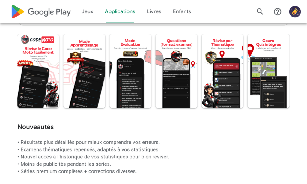 code Moto ETM app